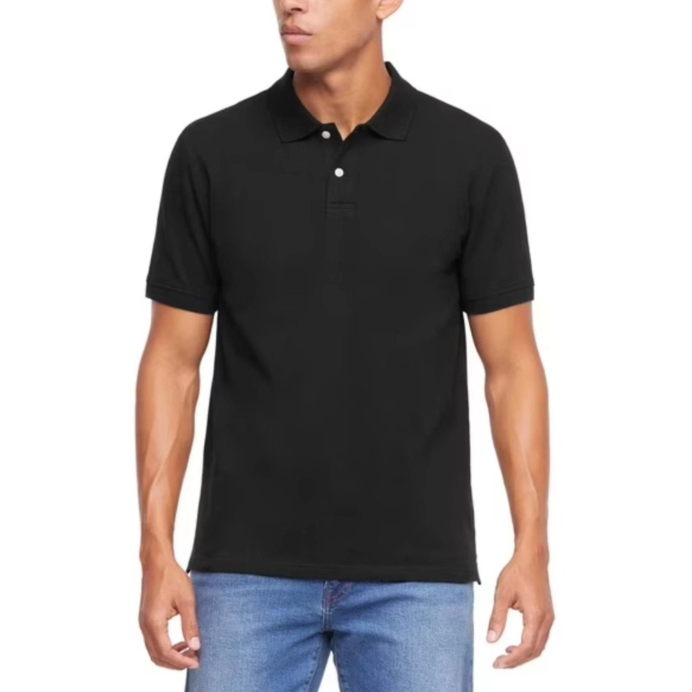 NWT Gap Men's Lightweight & Breathable Waffle-Like Textured Pique Polo Black XXL